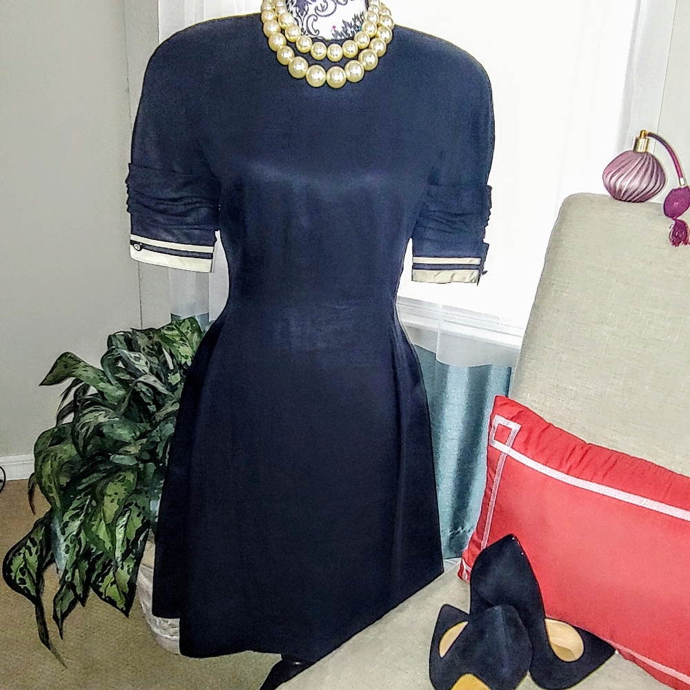 Black Dress, Authentic Versace linen dress size 6